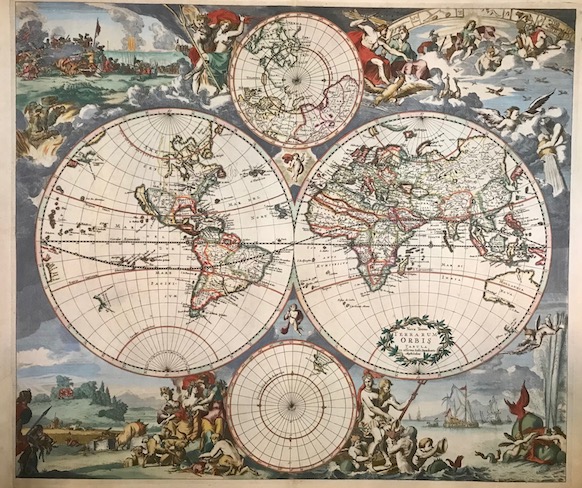 Danckerts Justus (1635-1701) Nova totius Terrarum Orbis tabula 1680 Amsterdam